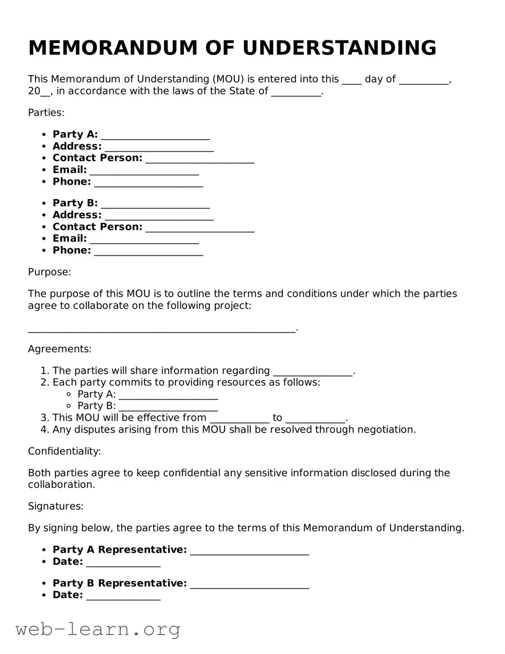 Attorney-Approved Memorandum of Understanding Template