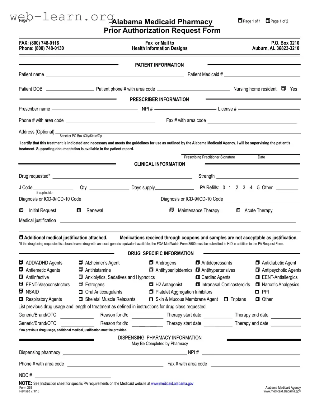 Blank Alabama 369 Form