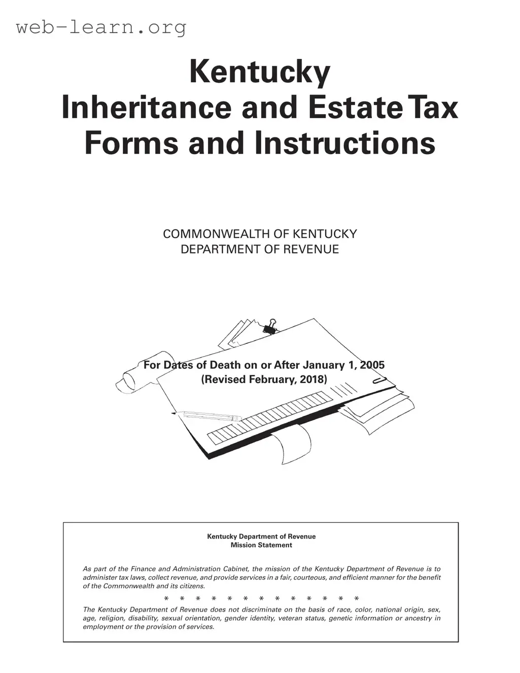 Blank Kentucky Inheritance Tax Form