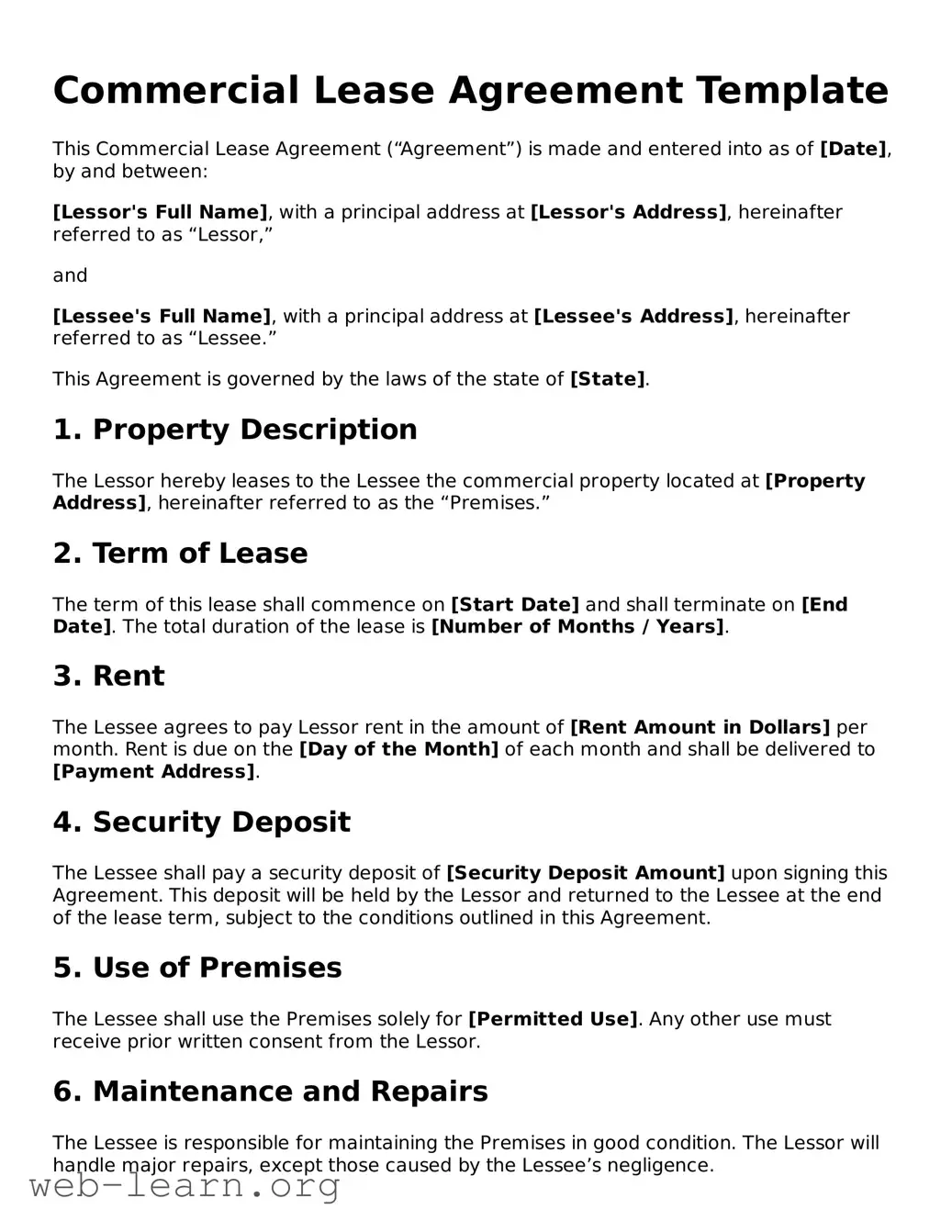 Attorney-Approved Commercial Lease Agreement Template