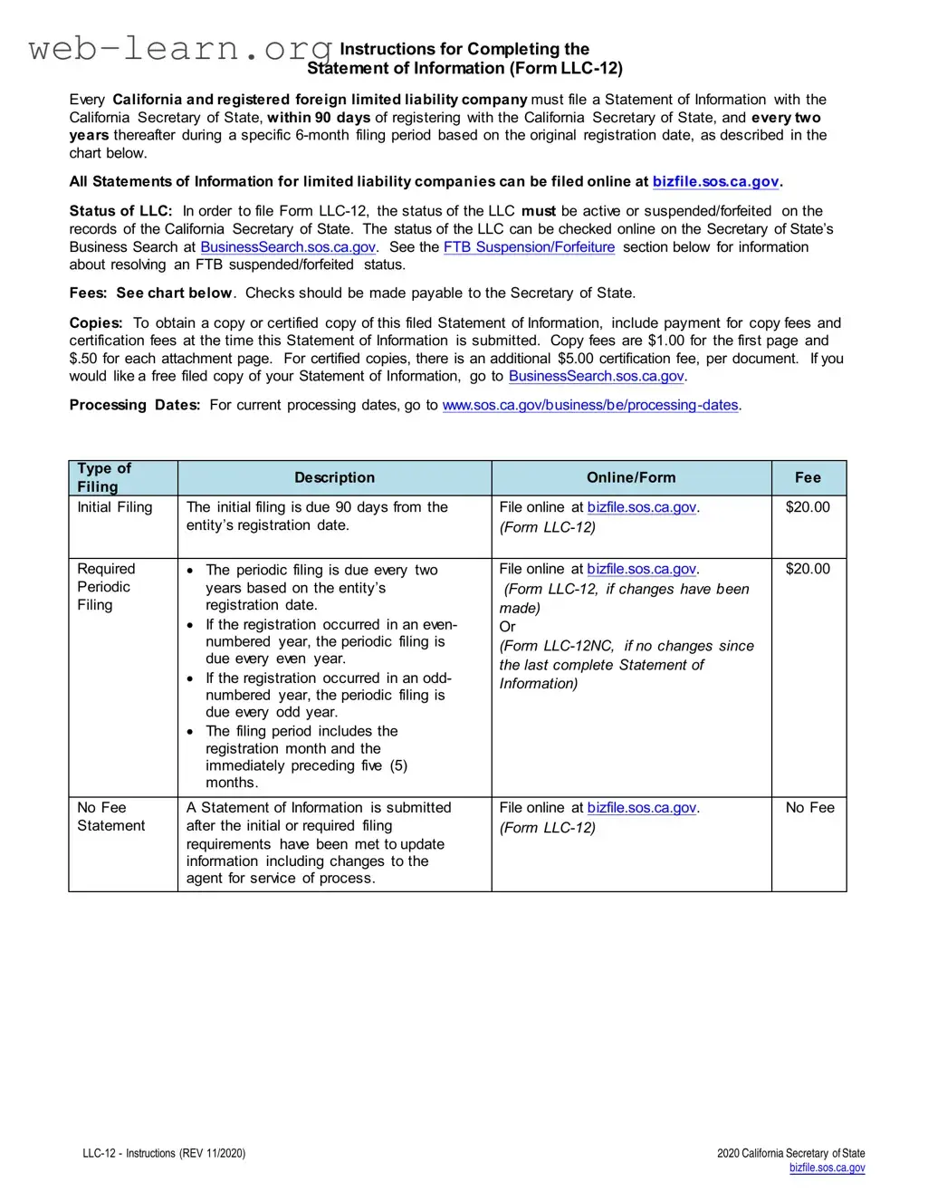Blank California Llc 12 Form