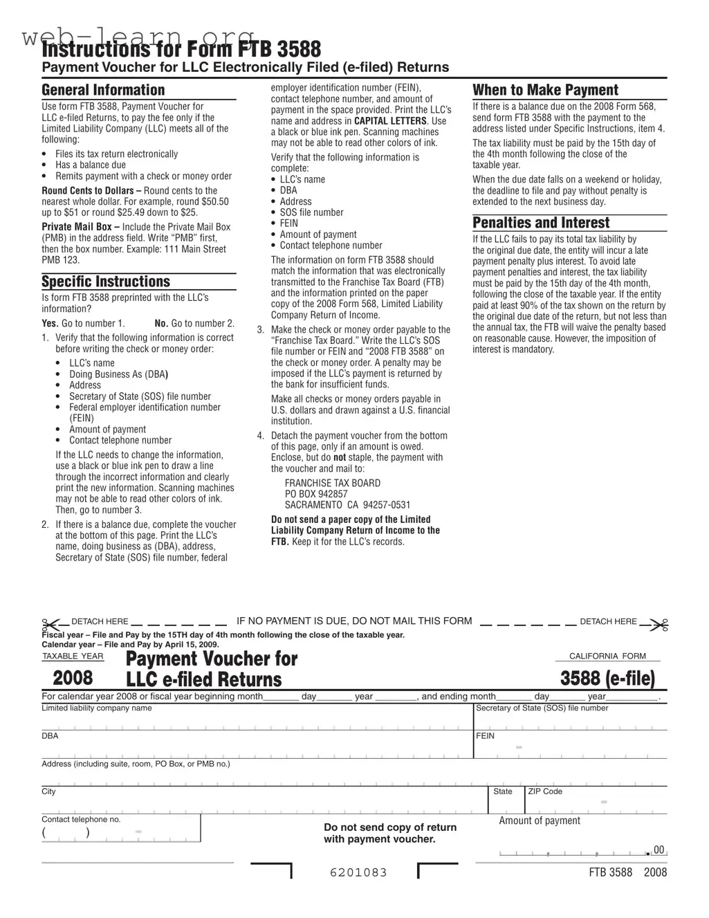 Blank California 3588 Form