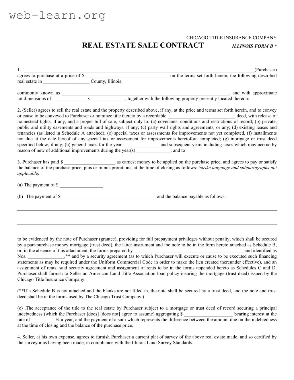 Blank Illinois Realtor Contract Form