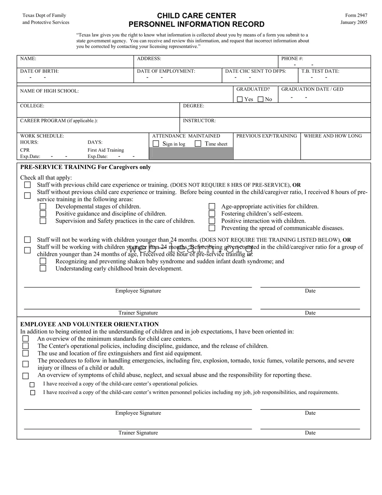 Blank Texas 2947 Form