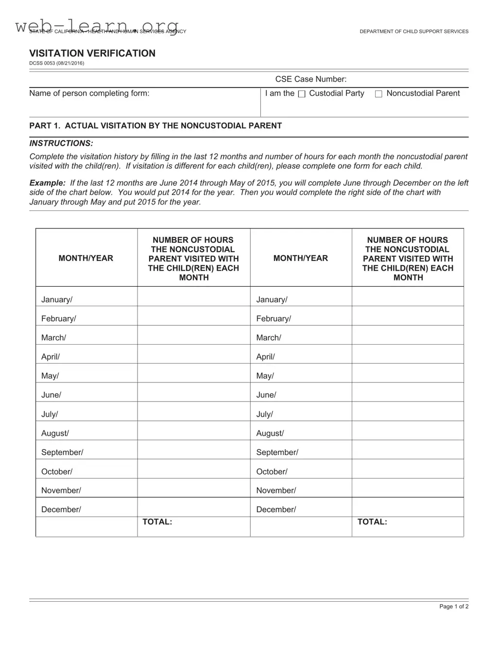 Blank Dcss 0053 Form