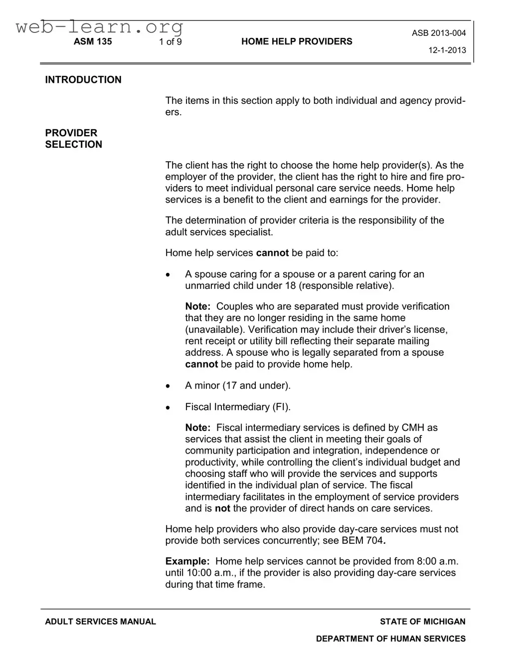 Blank Michigan Gov Homehelp Form