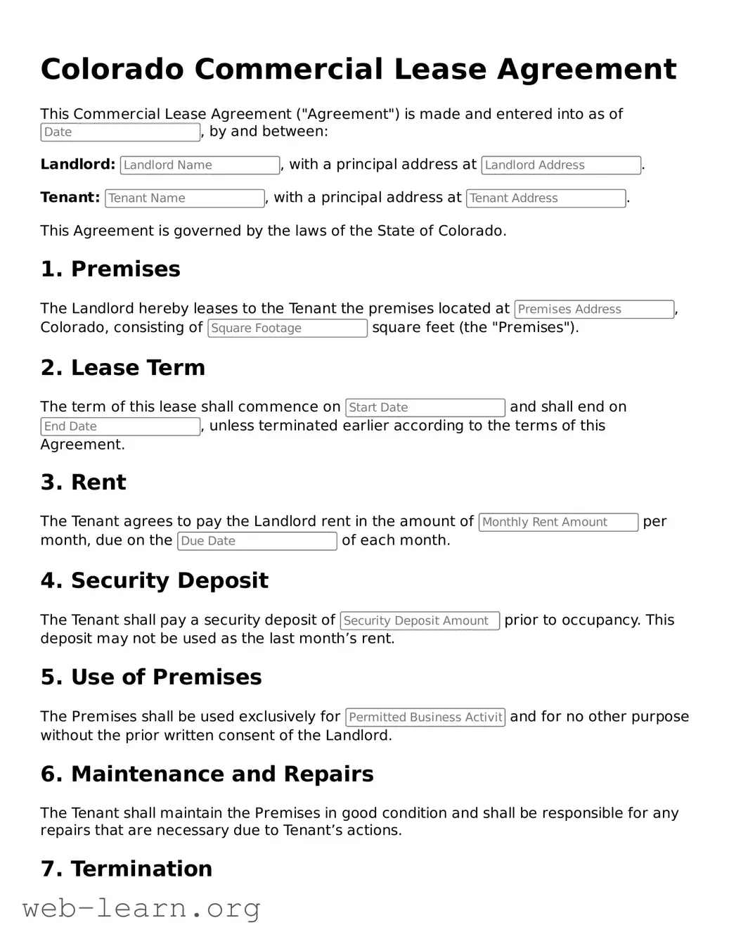 Attorney-Approved Commercial Lease Agreement Document for the State of Colorado