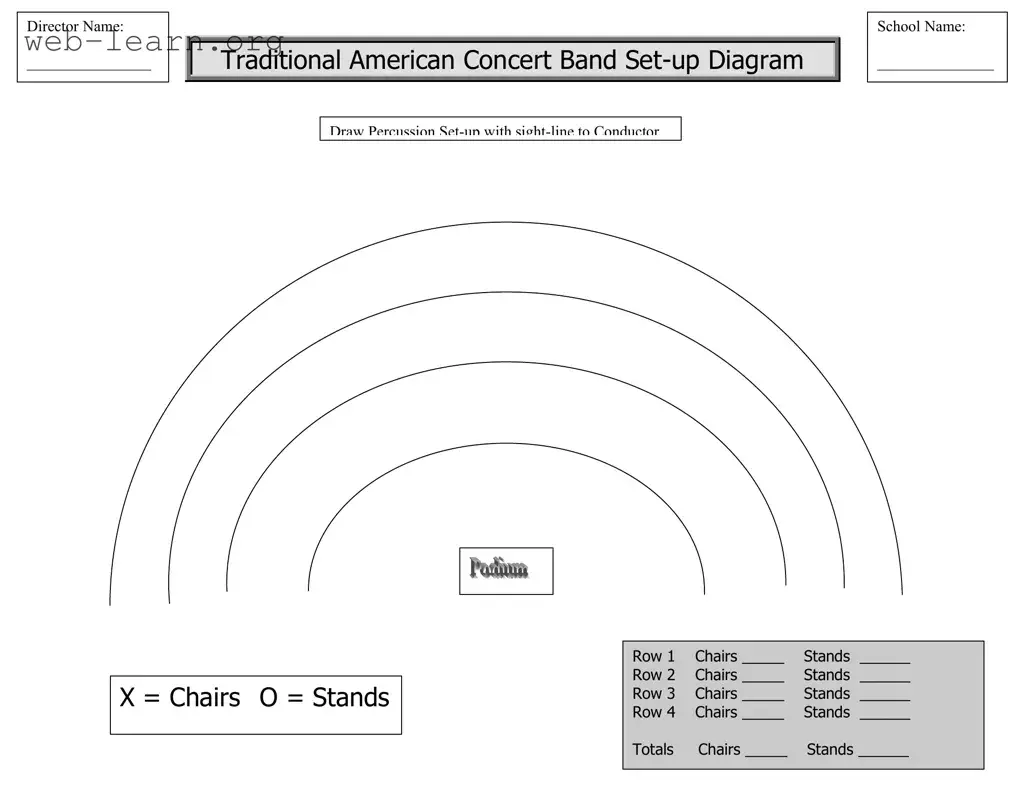Blank Band Seating Chart Form