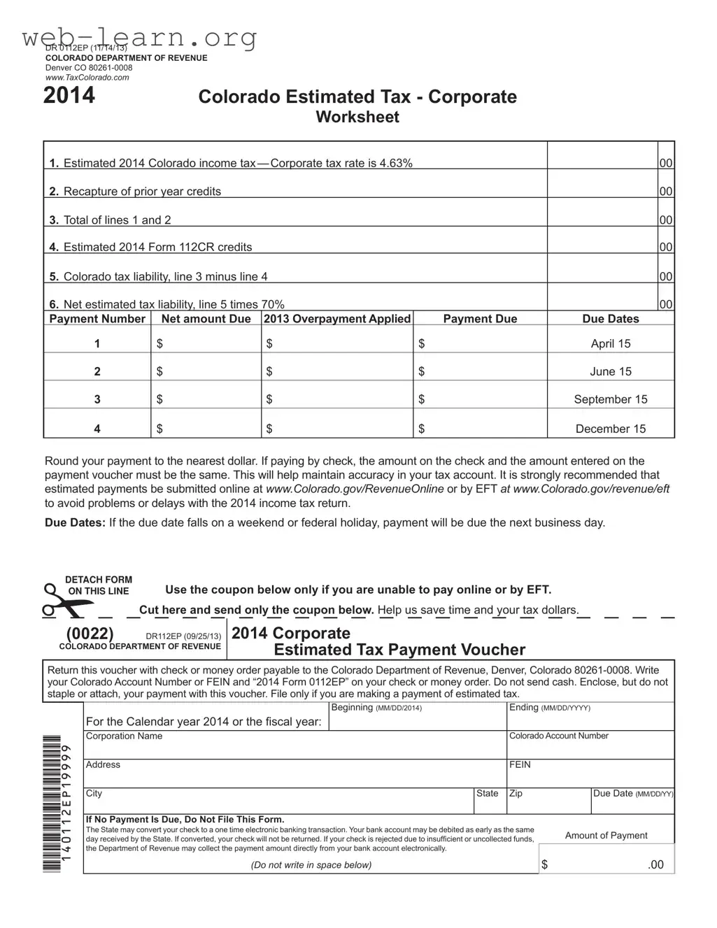 Blank Colorado 1Dr 0112Ep Form