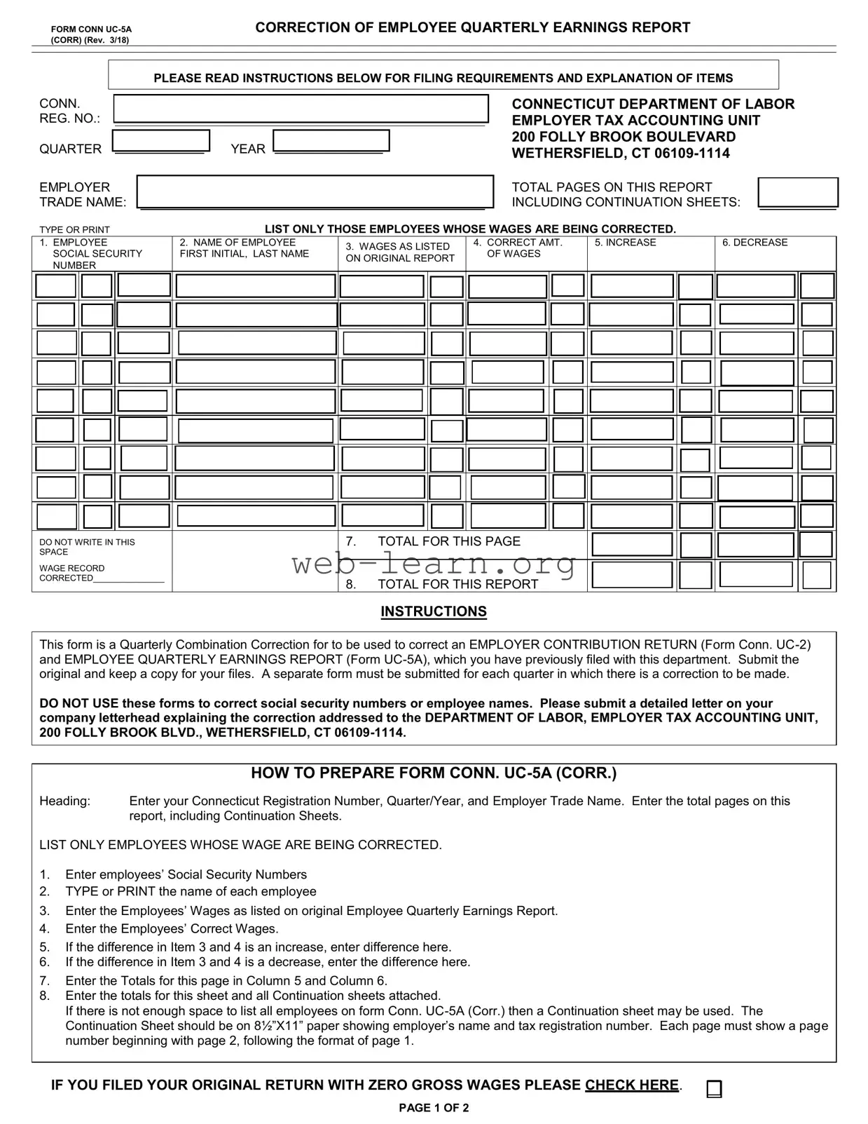 Blank Uc 2 Connecticut Form