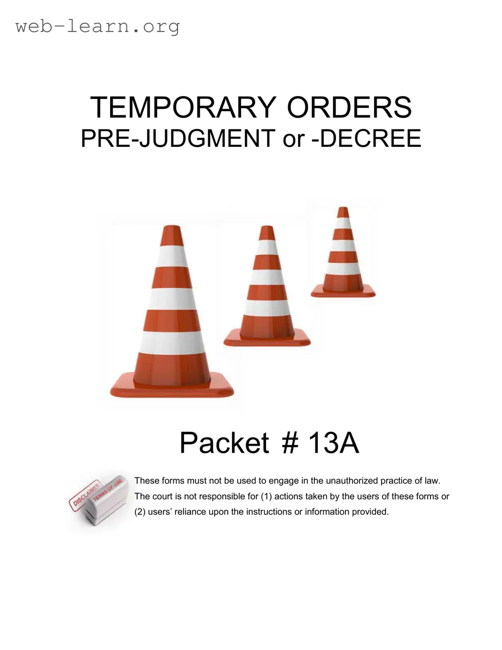 Blank Arizona Temporary Orders Form