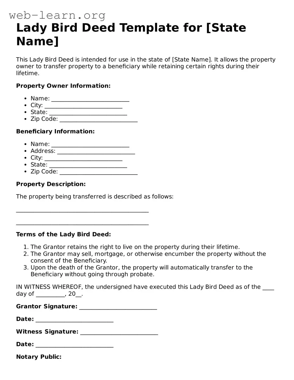 Attorney-Approved Lady Bird Deed Template