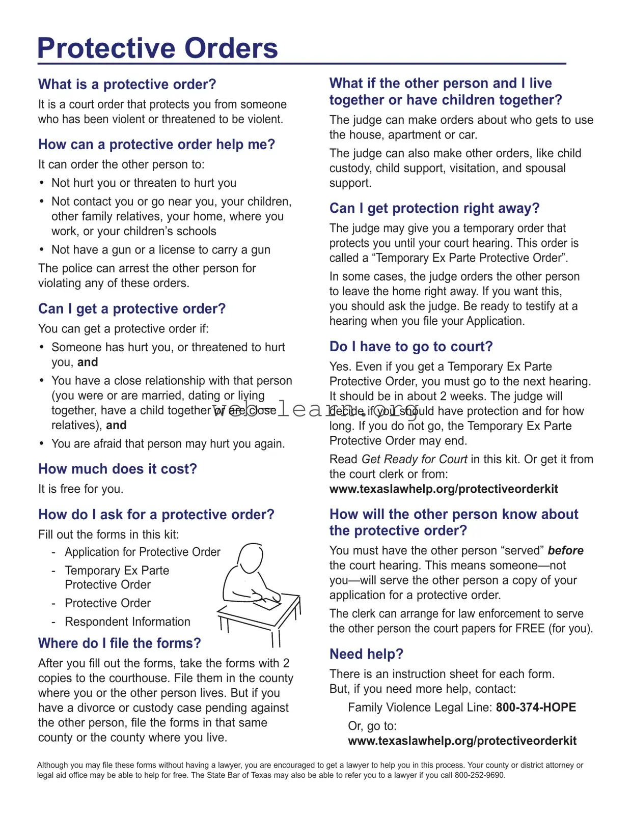 Blank Texas Order Form