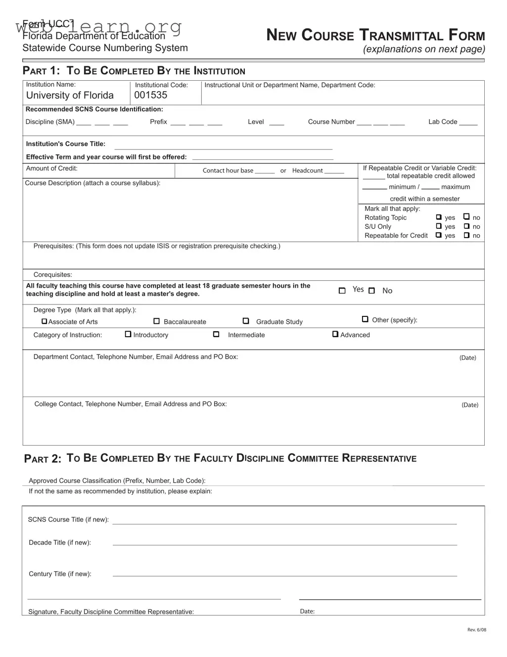 Blank Florida Ucc1 Form