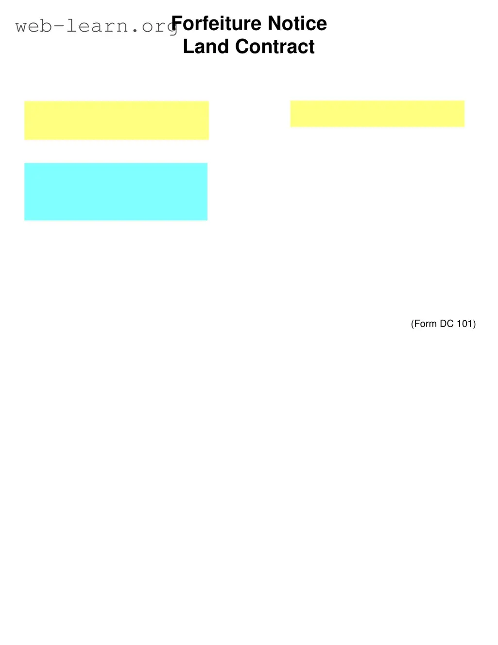 Blank Michigan Land Contract Form