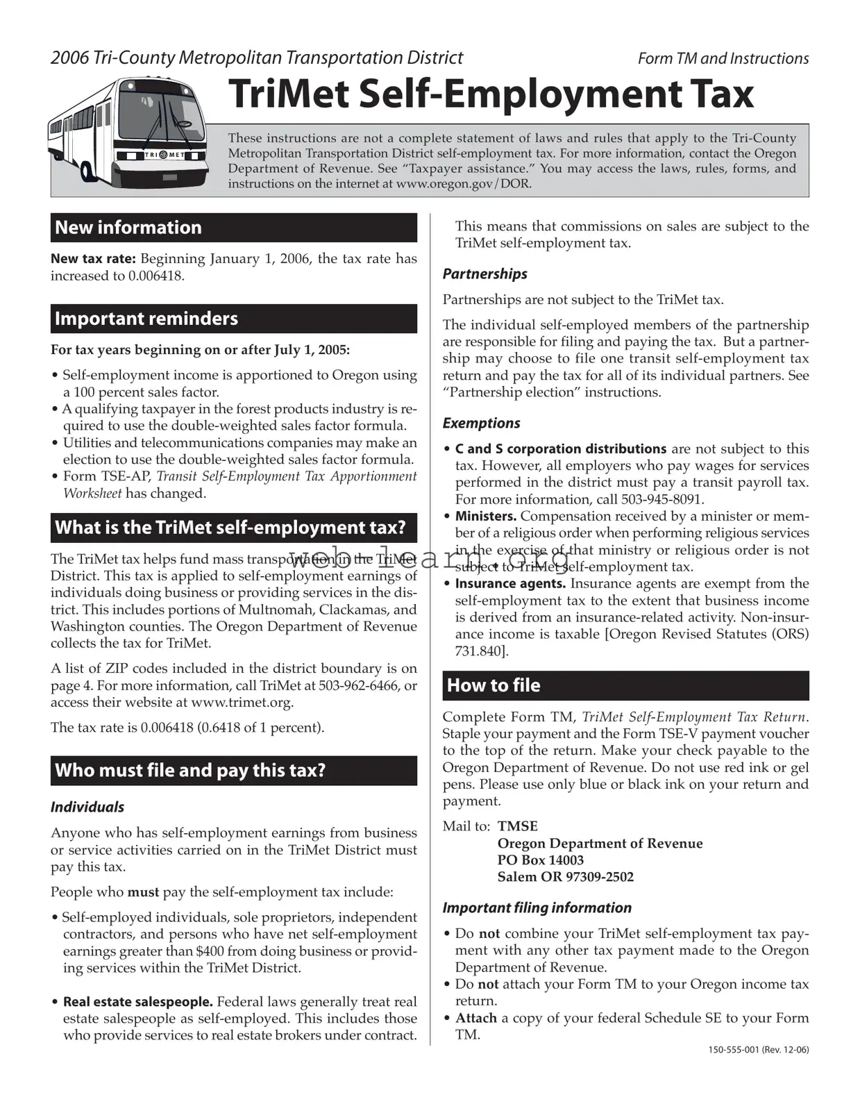 Blank Oregon Tm 230 Form