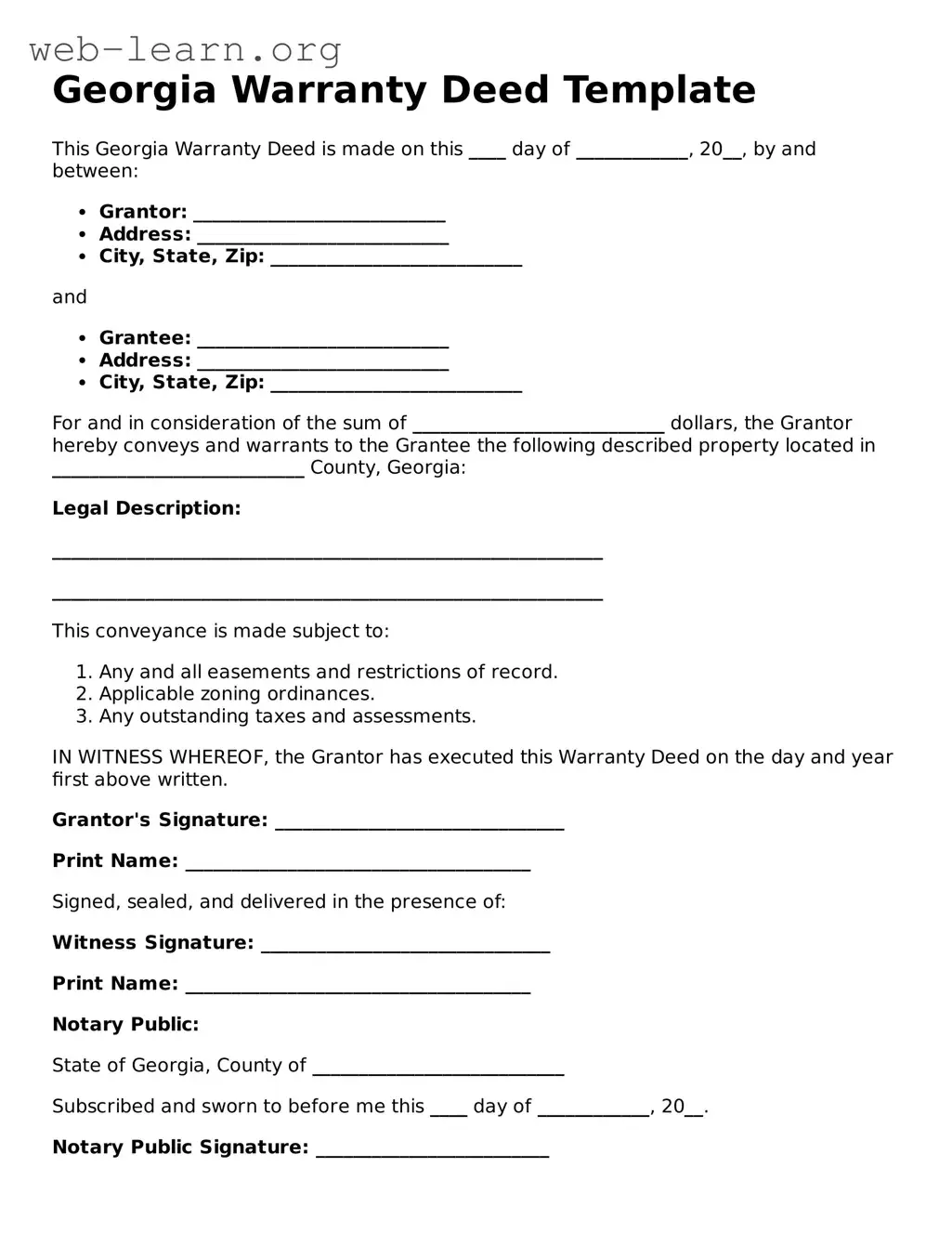 Attorney-Approved Deed Document for the State of Georgia