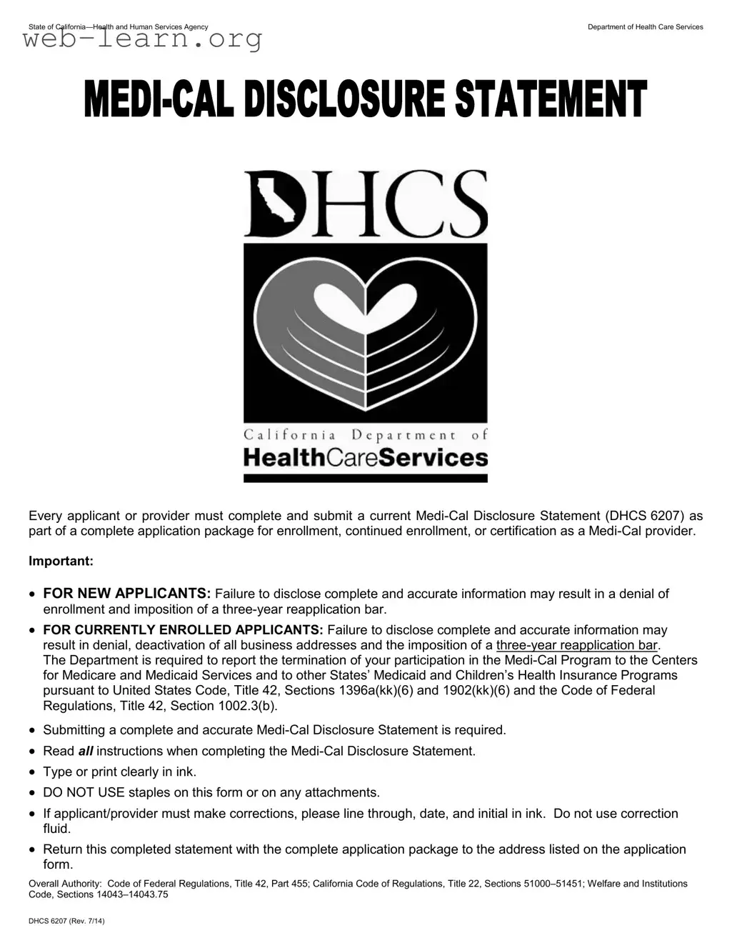 Blank California Dhcs Form