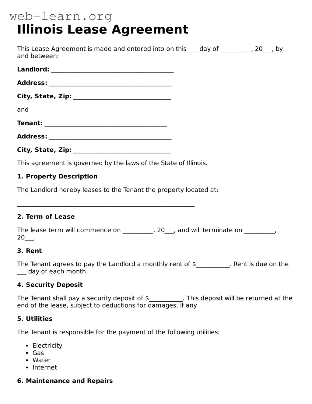 Attorney-Approved Lease Agreement Document for the State of Illinois