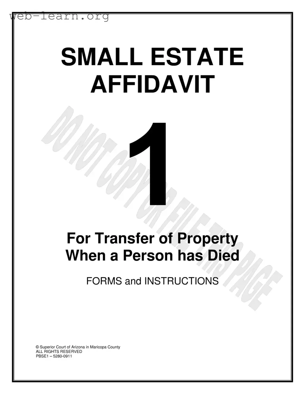 Blank Arizona Estate Form