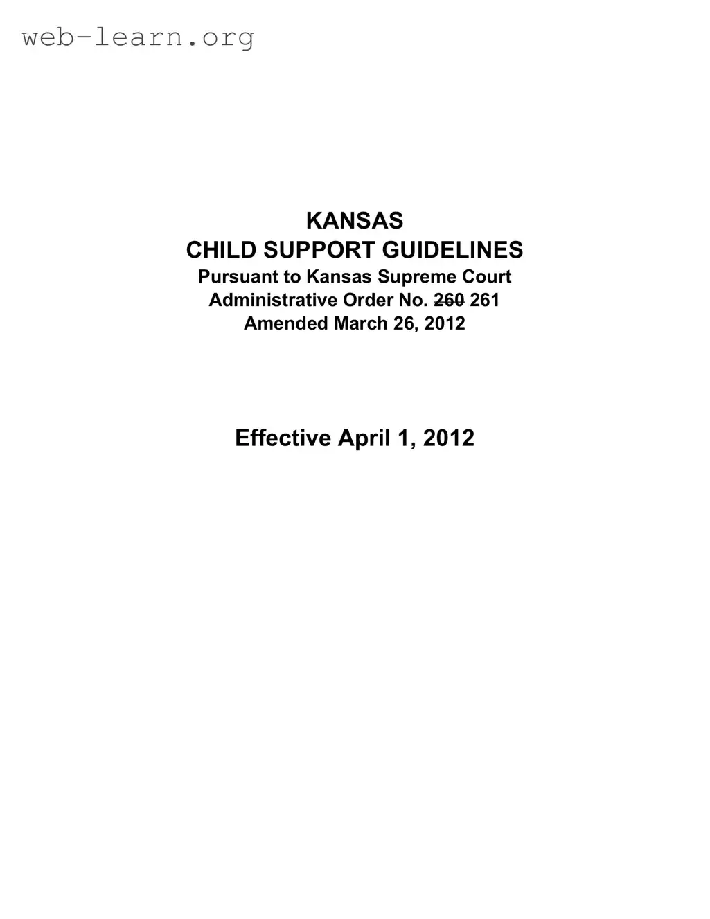 Blank Kansas Child Support Form