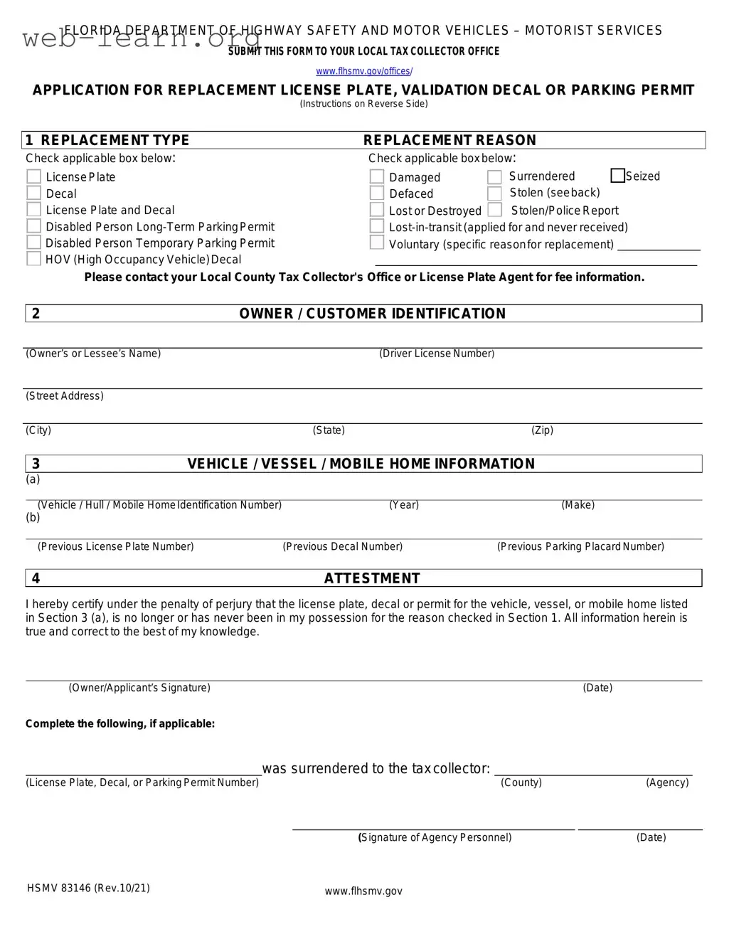 Blank Hsmv 83146 Form