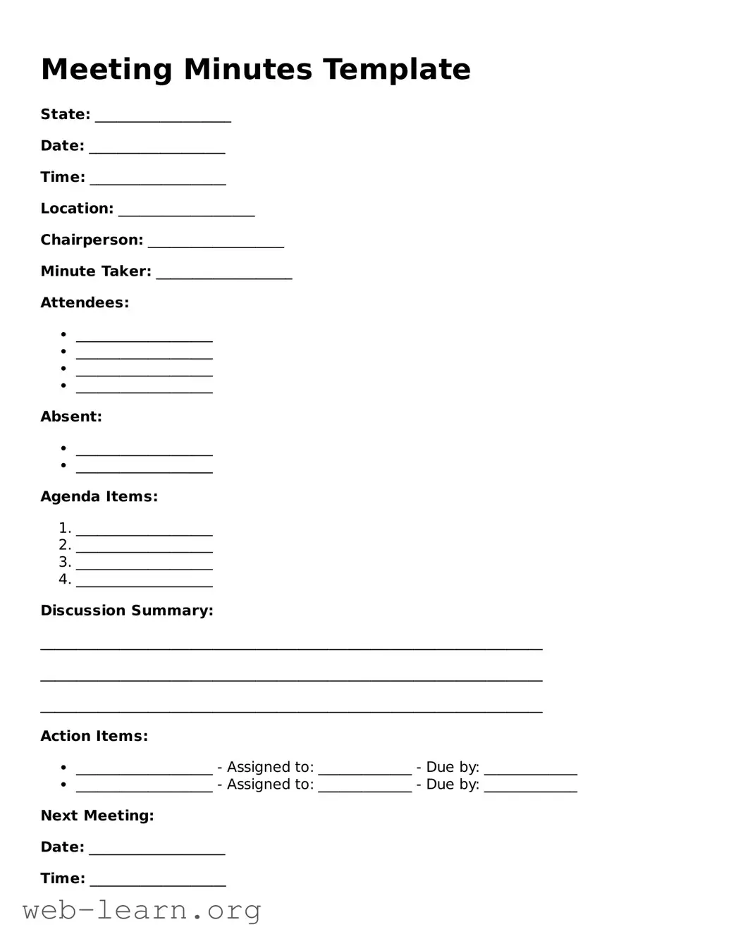 Attorney-Approved Meeting Minutes Template