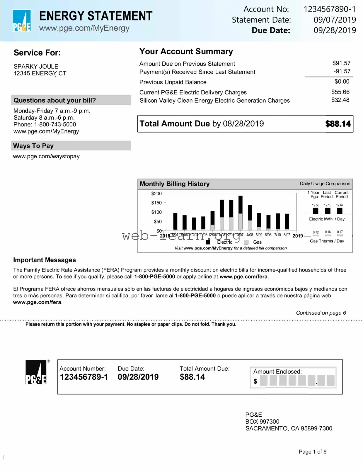 Blank Utility Bill Form