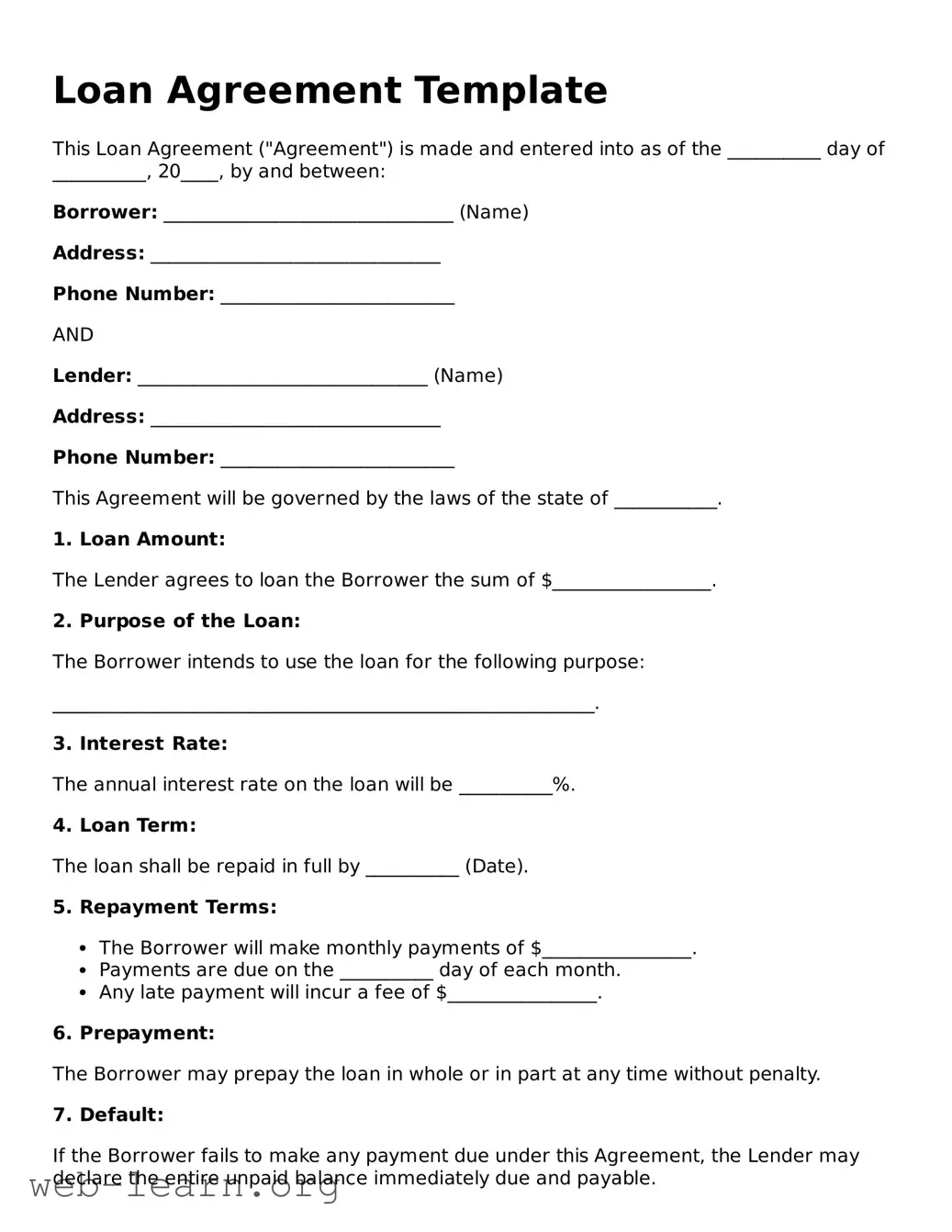 Attorney-Approved Loan Agreement Template