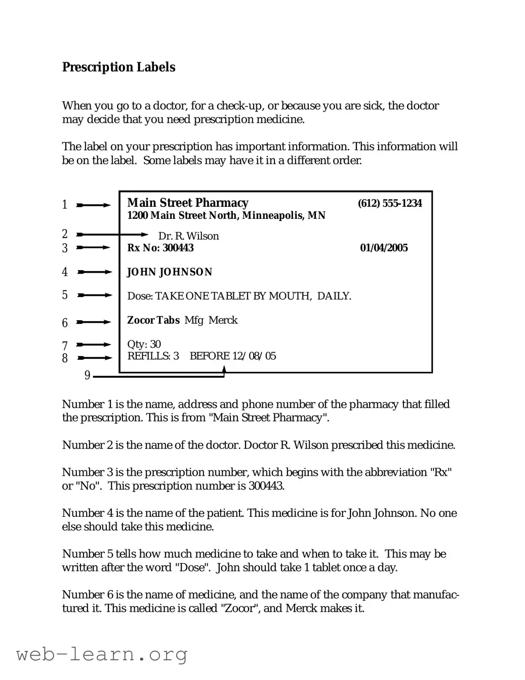 Blank Prescription Label Form