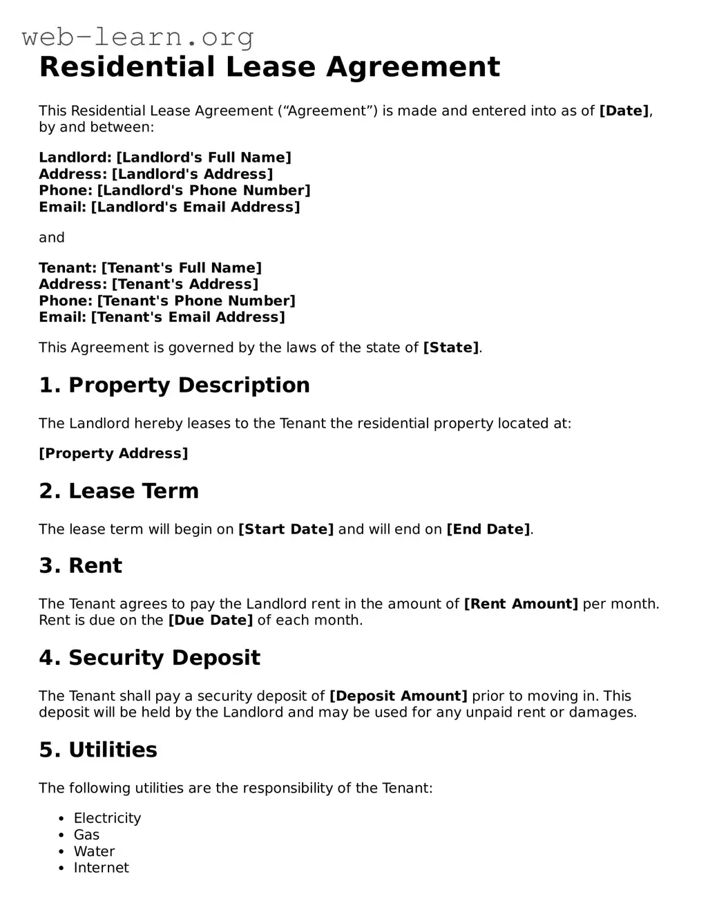 Attorney-Approved Lease Agreement Template