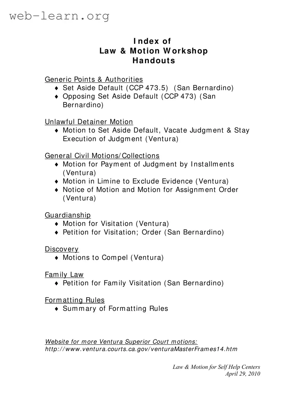 Blank Motion To Set Aside Default Judgment Los Angeles California Form