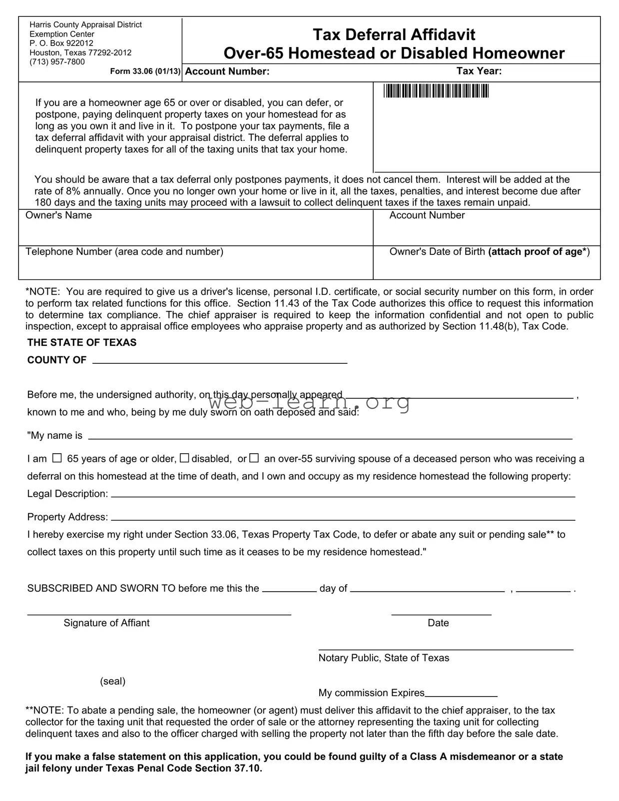 Blank Texas 33 06 Form