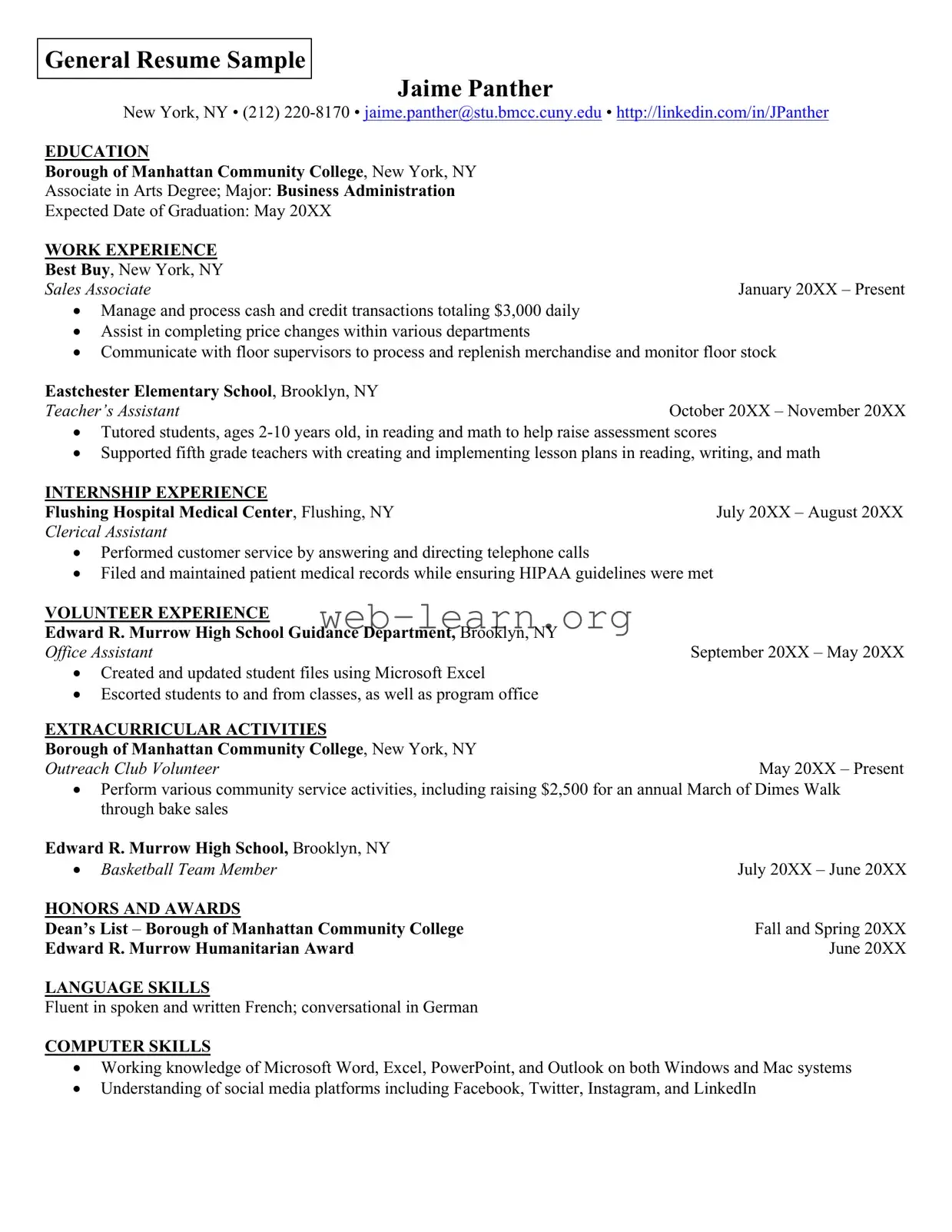 Blank Resume Form