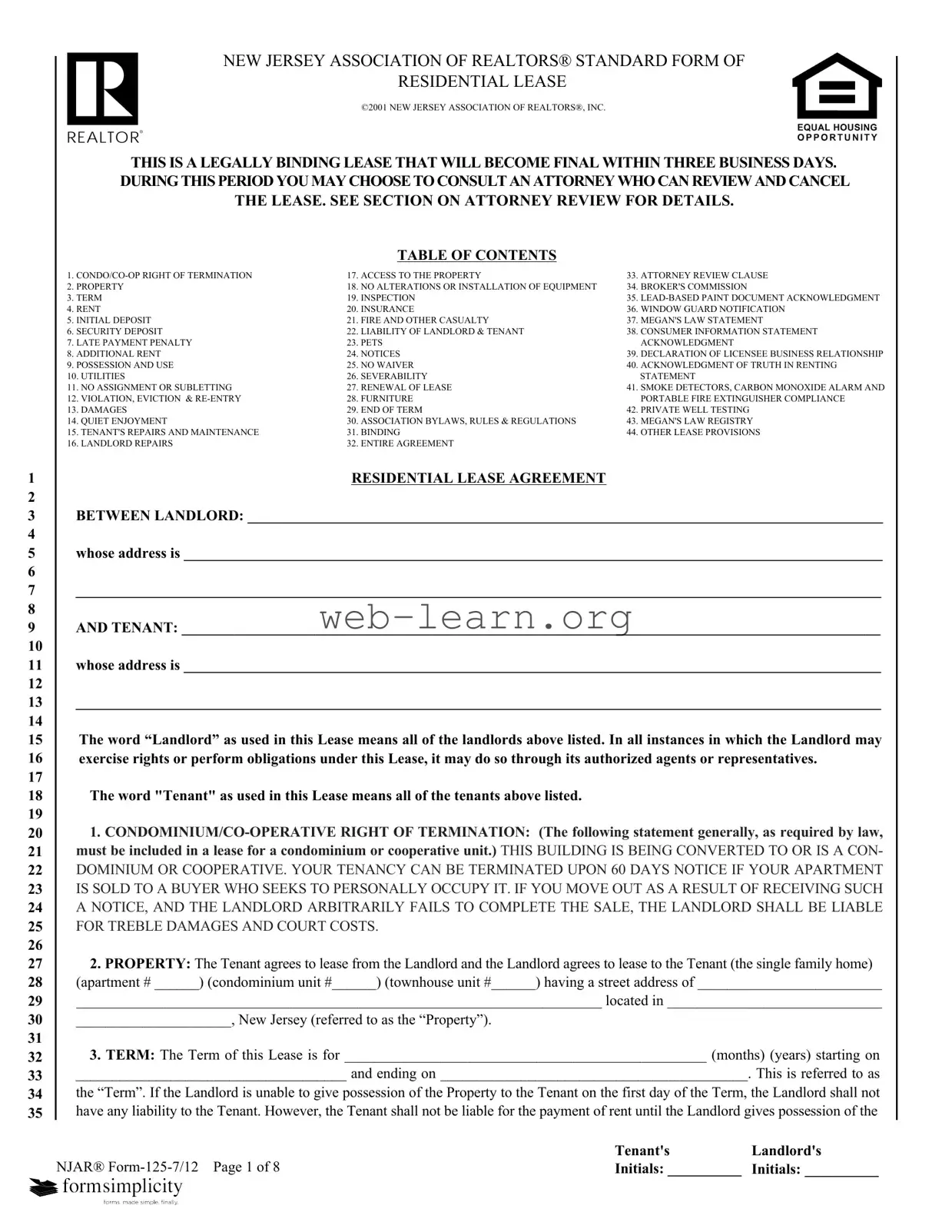 Blank Njar 125 7 12 Form
