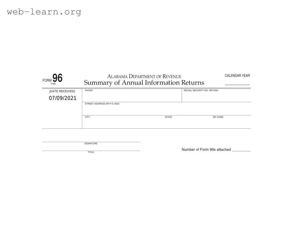 Blank 96 Alabama Form