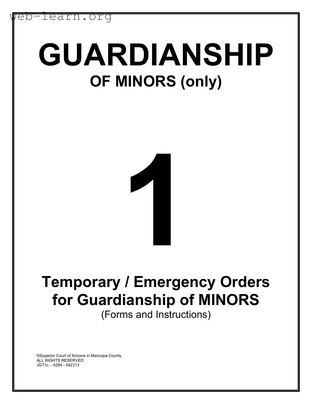 Blank Guardianship Of Minors Arizona Form