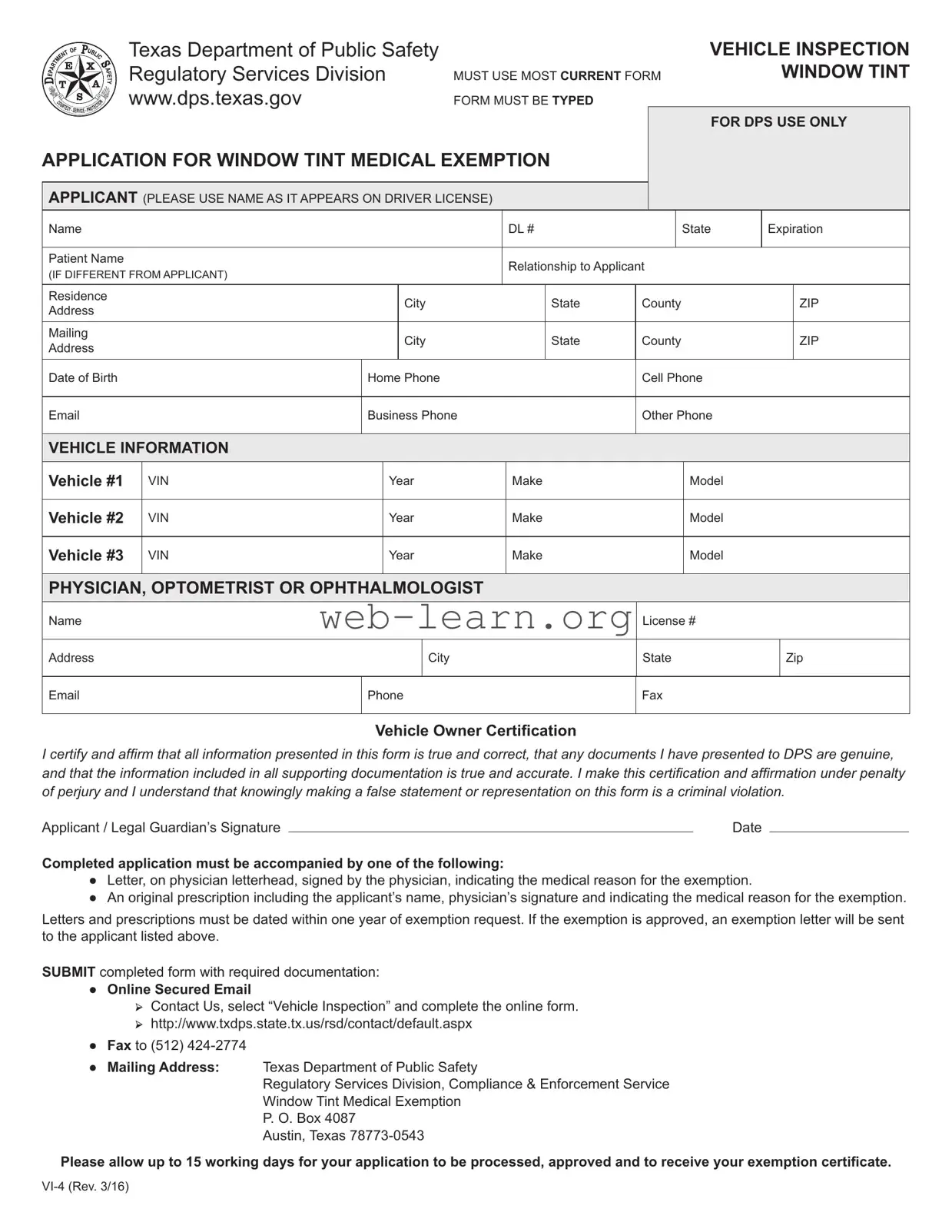 Blank Texas Vi 4 Form