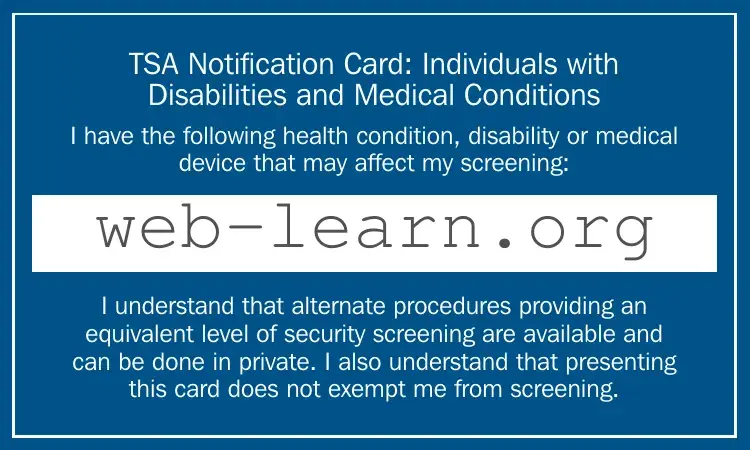 Blank Tsa Notification Card Form
