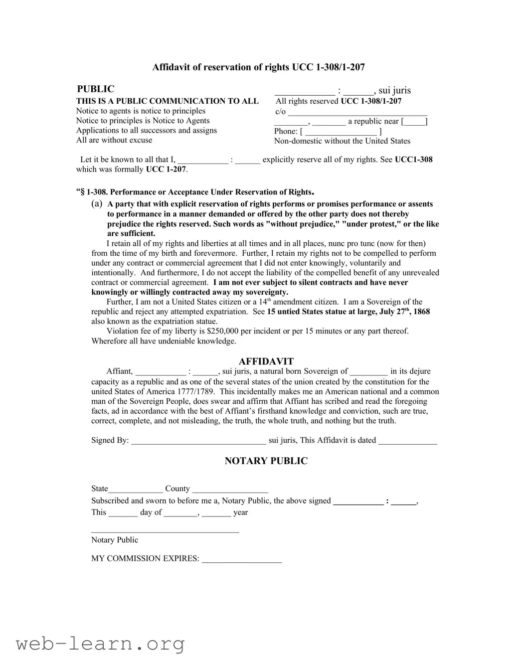 Blank Ucc 1 308 Form