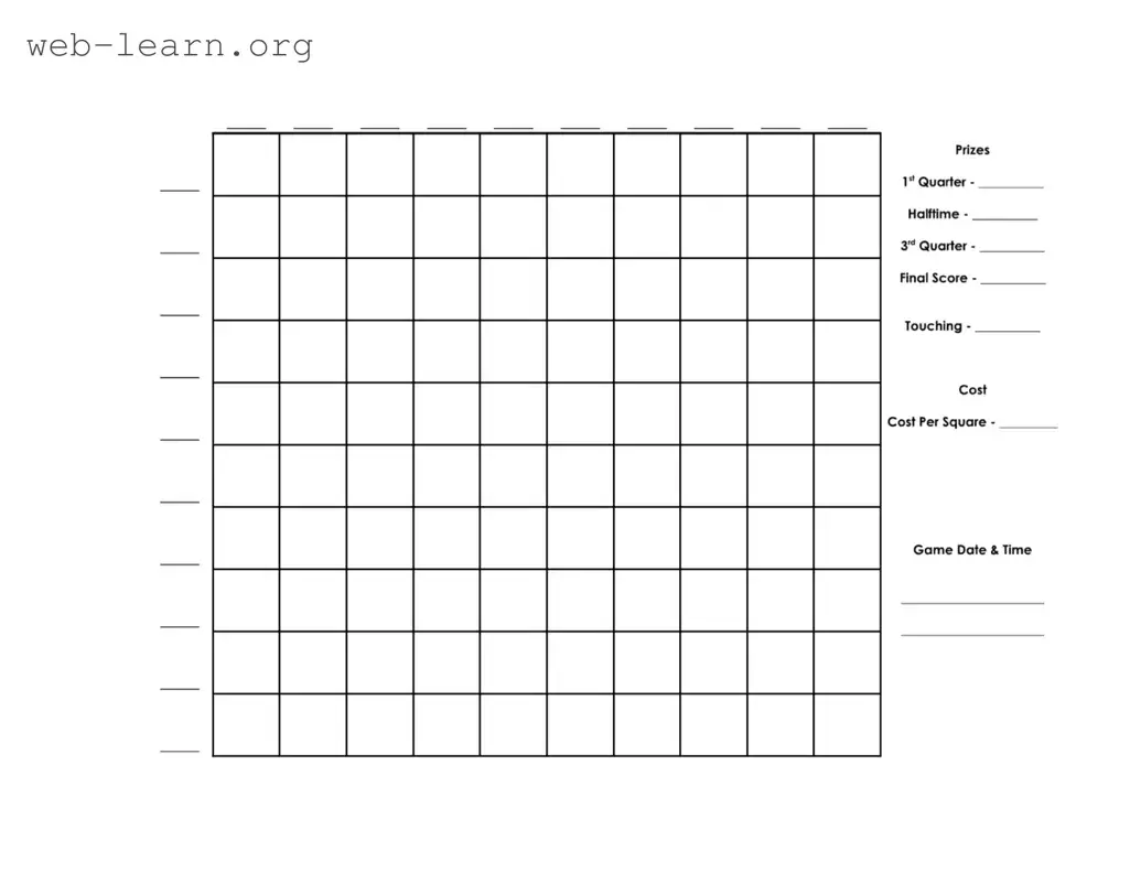 Blank Football Pool Form