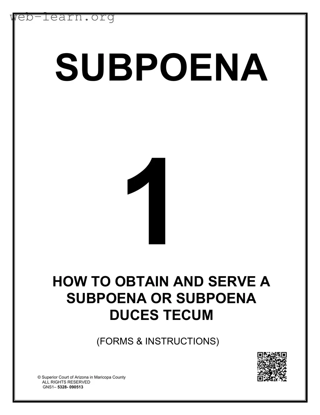 Blank Arizona Subpoena Form