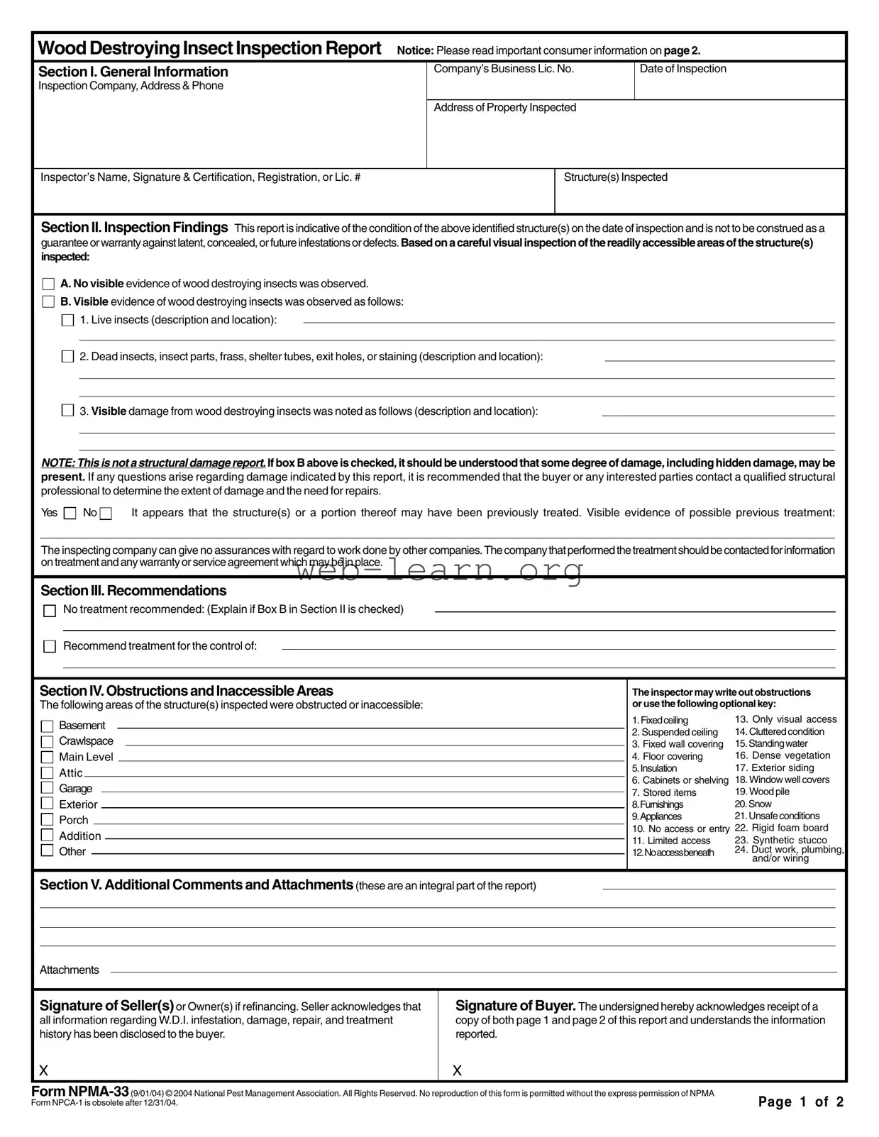 Blank Npma33 Form